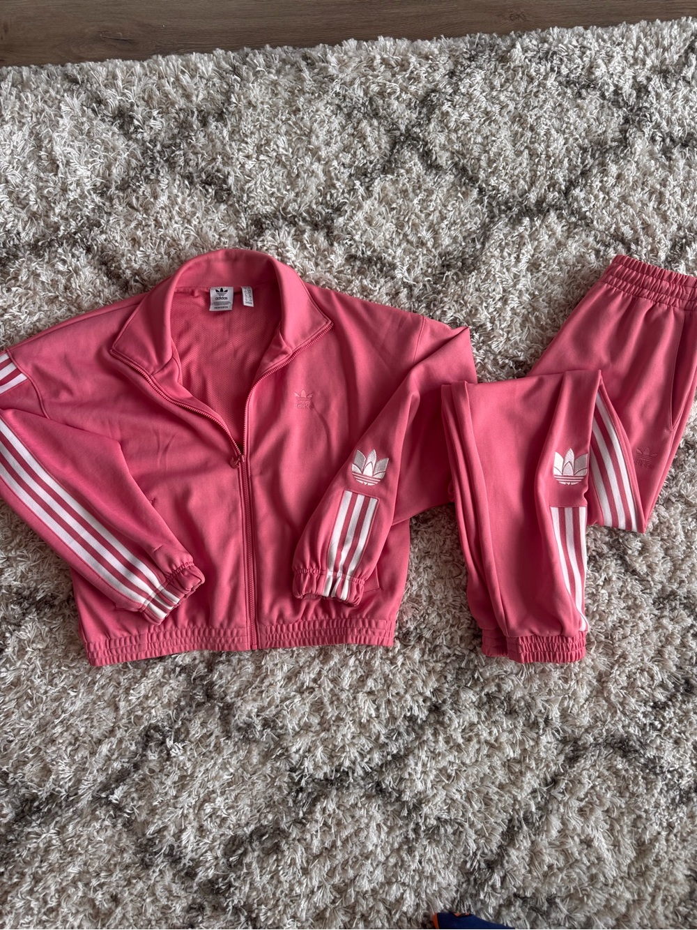 adidas Pink Women’s Track Jacket (S) and Pants (XS) Set
